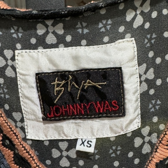 Johnny Was Silk Biya mini dress embroidered flowers floral ruffles short sleeve - Picture 3 of 9